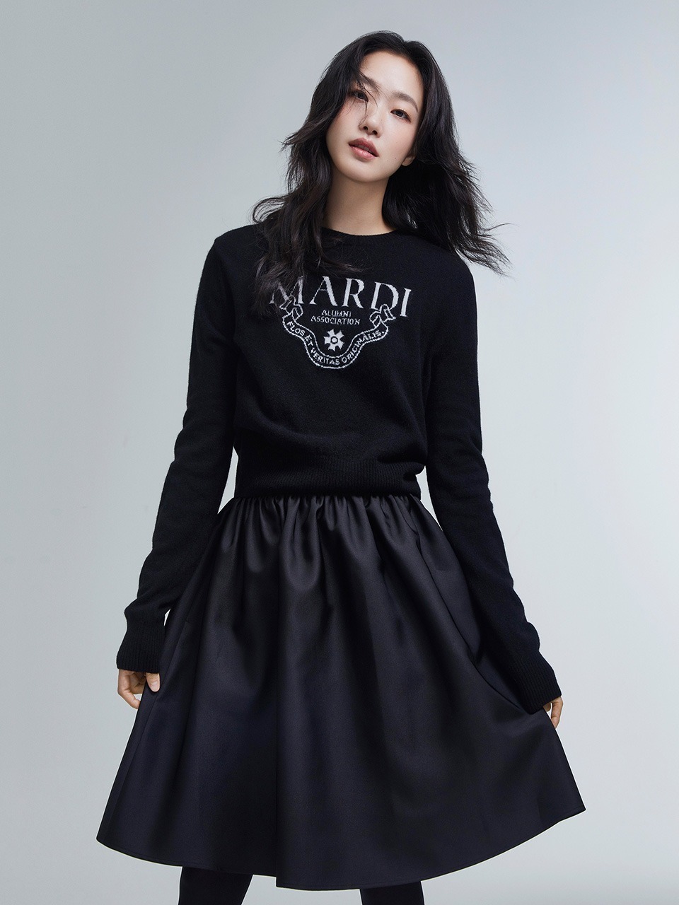 Mardi Mercredi VOLUME MIDI SKIRT CRAPE