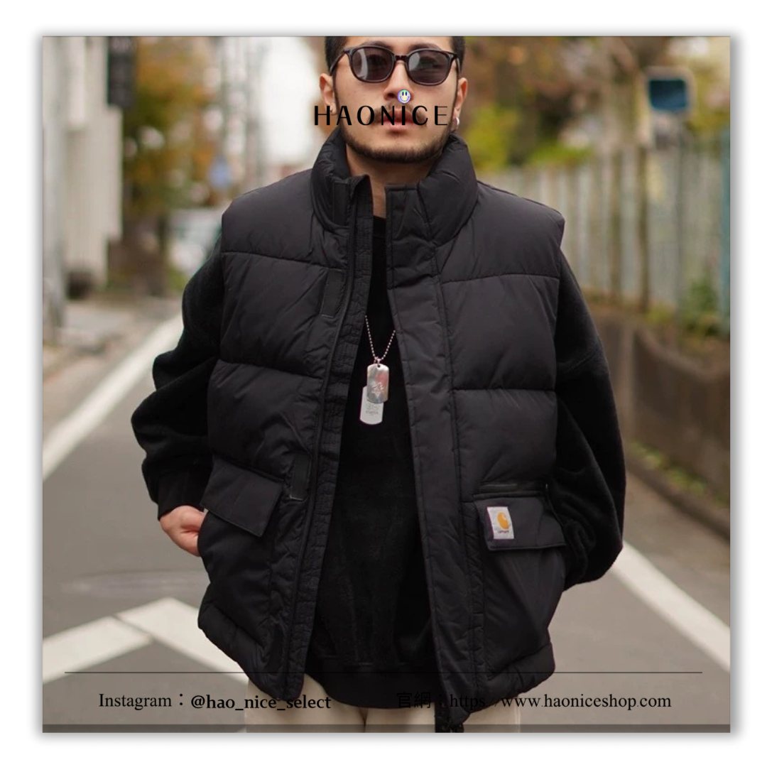 【HAO NICE 】日本潮流 Carhartt WIP 22FW 秋冬爆款 純色復古工裝風 馬甲背心 素色百搭 簡約時尚❤️