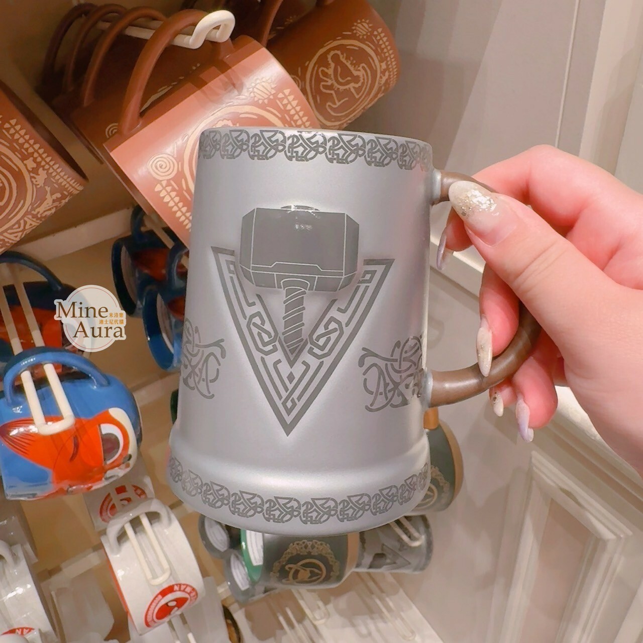 雷神索爾 Thor 妙爾尼爾 Mjölnir 雷神之鎚 圖案 灰色 陶瓷馬克杯 水杯 漫威 Marvel -香港迪士尼樂園