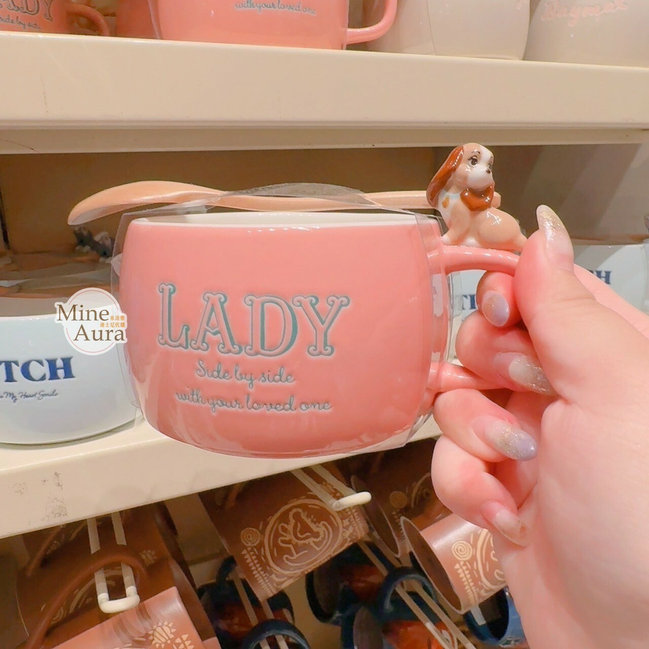小姐 Lady 立體公仔造型 湯勺+馬克杯 組 水杯 湯杯 小姐與流氓 Lady and the Tramp -香港迪士尼樂園