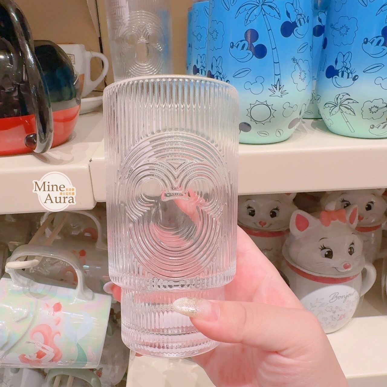 米奇 Mickey 米奇頭 圖案 直條紋設計 水杯 -香港迪士尼樂園