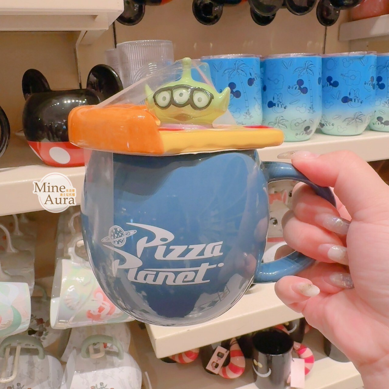 披薩星球系列 三眼怪 Alien 披薩造型 立體公仔造型杯蓋 附蓋 馬克杯 水杯 玩具總動員 Toy Story -香港迪士尼樂園
