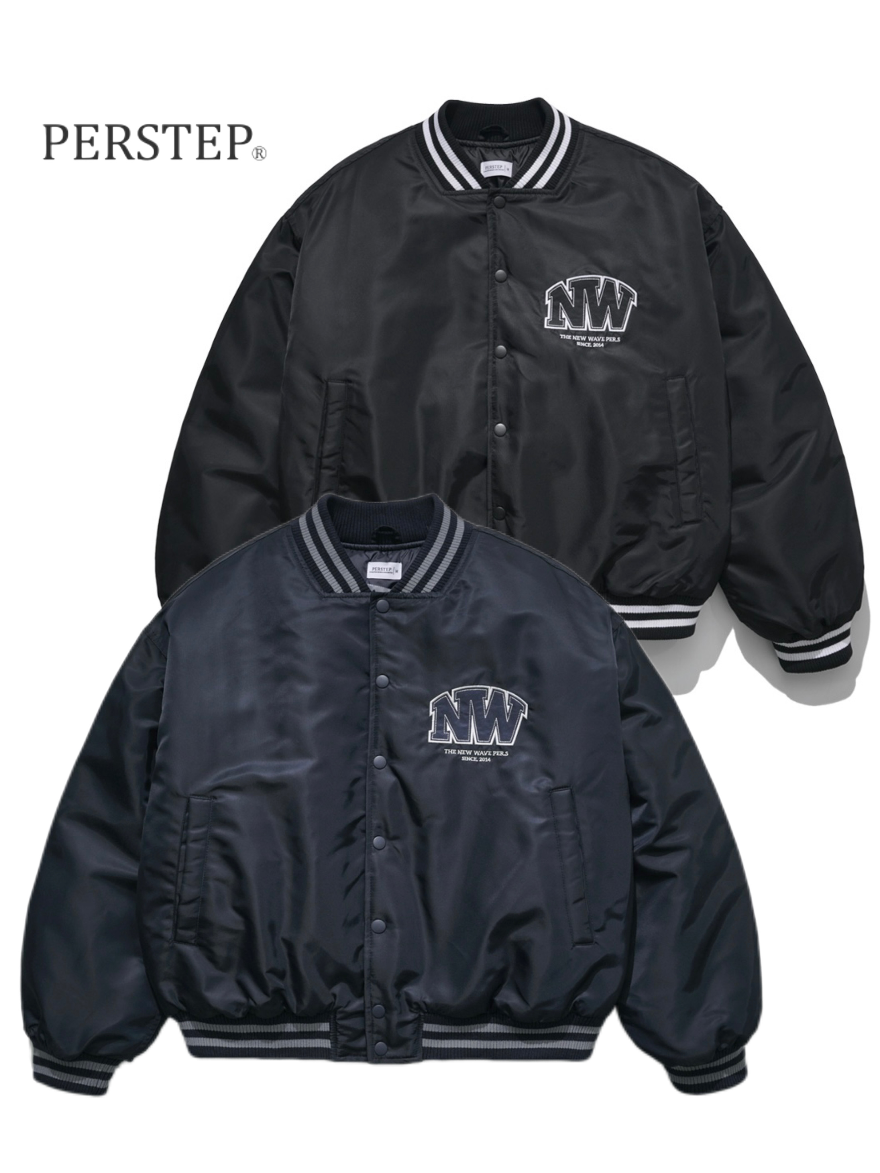 <預購> 韓國PERSTEP 尼龍舖棉保暖棒球外套