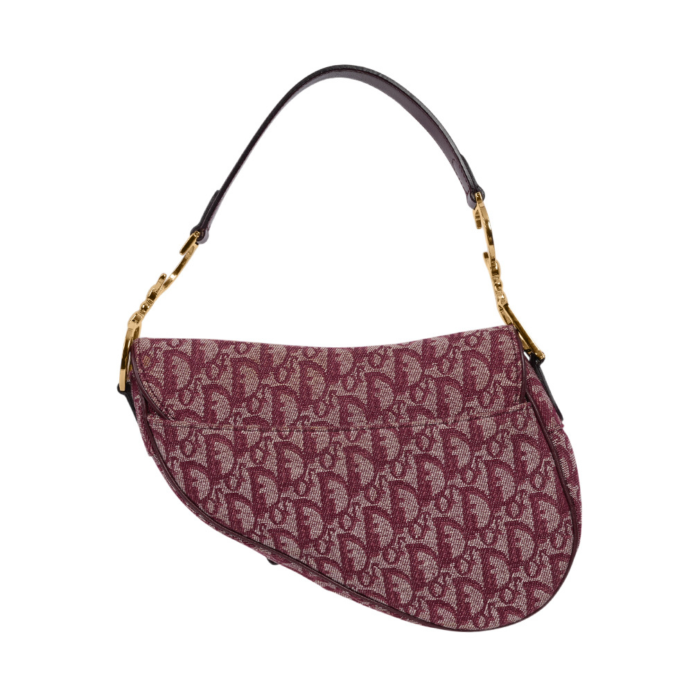 Oblique Saddle 緹花布馬鞍包(暗紅色) M0455CTZQ