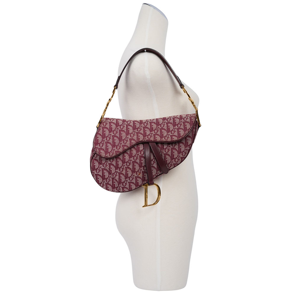 Oblique Saddle 緹花布馬鞍包(暗紅色) M0455CTZQ