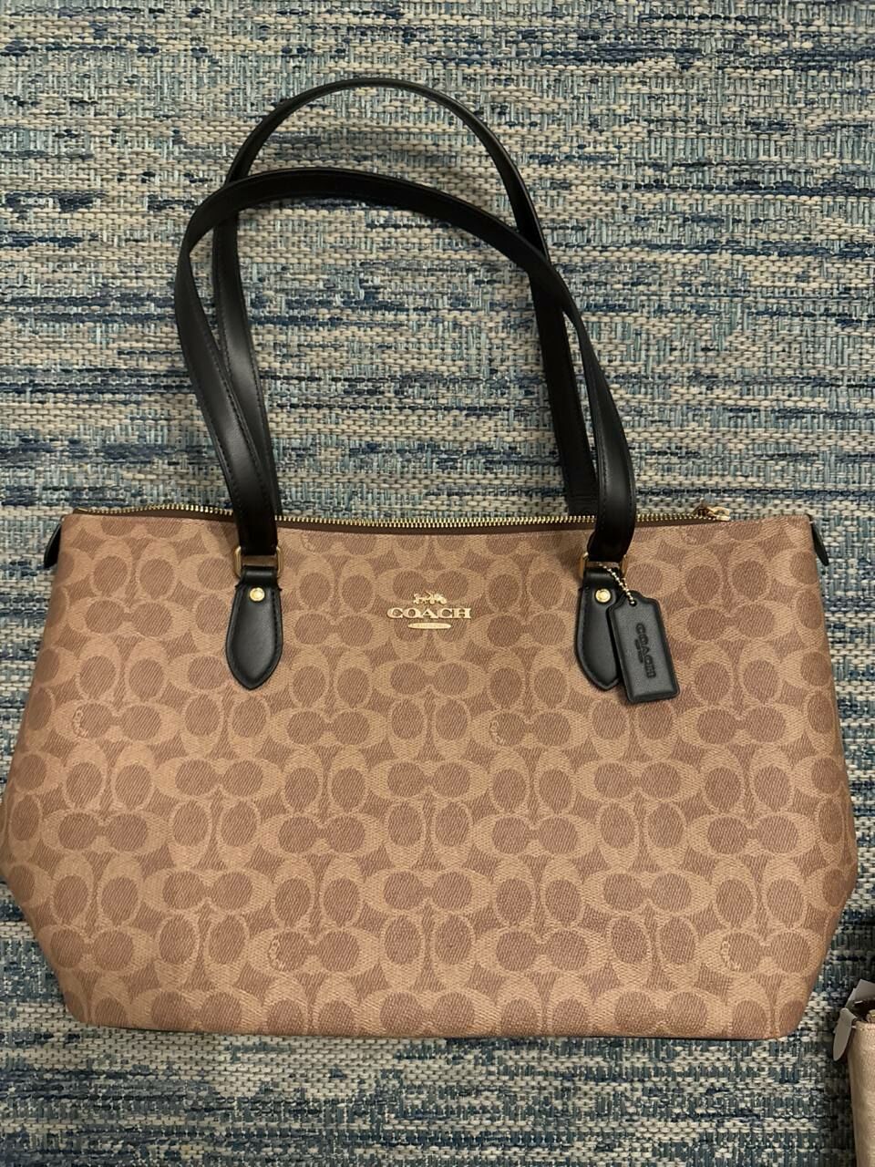 [S] COACH CW381 CW381 SIG GALLARY TOTE,IM/TAN/BLACK, 196395537839 (SCO1038)