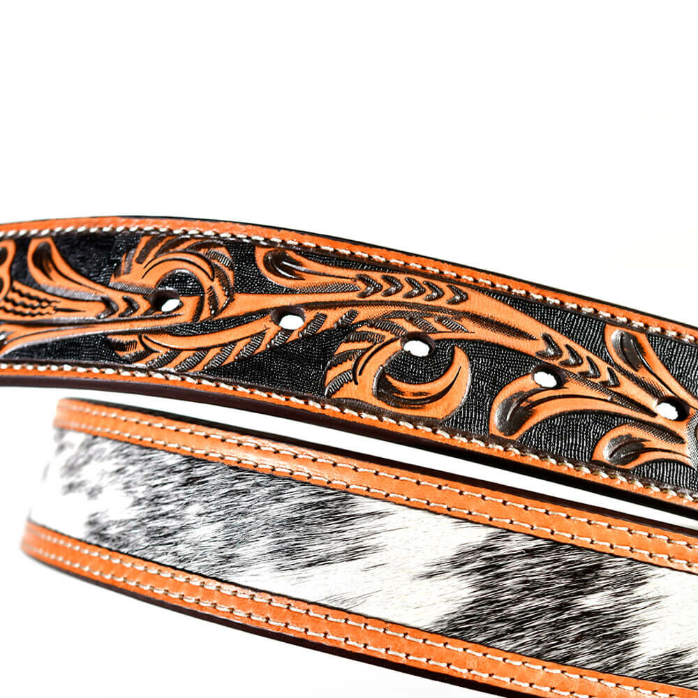 美式西部馬毛雕花 真皮皮帶 潮牌真皮皮帶-新品