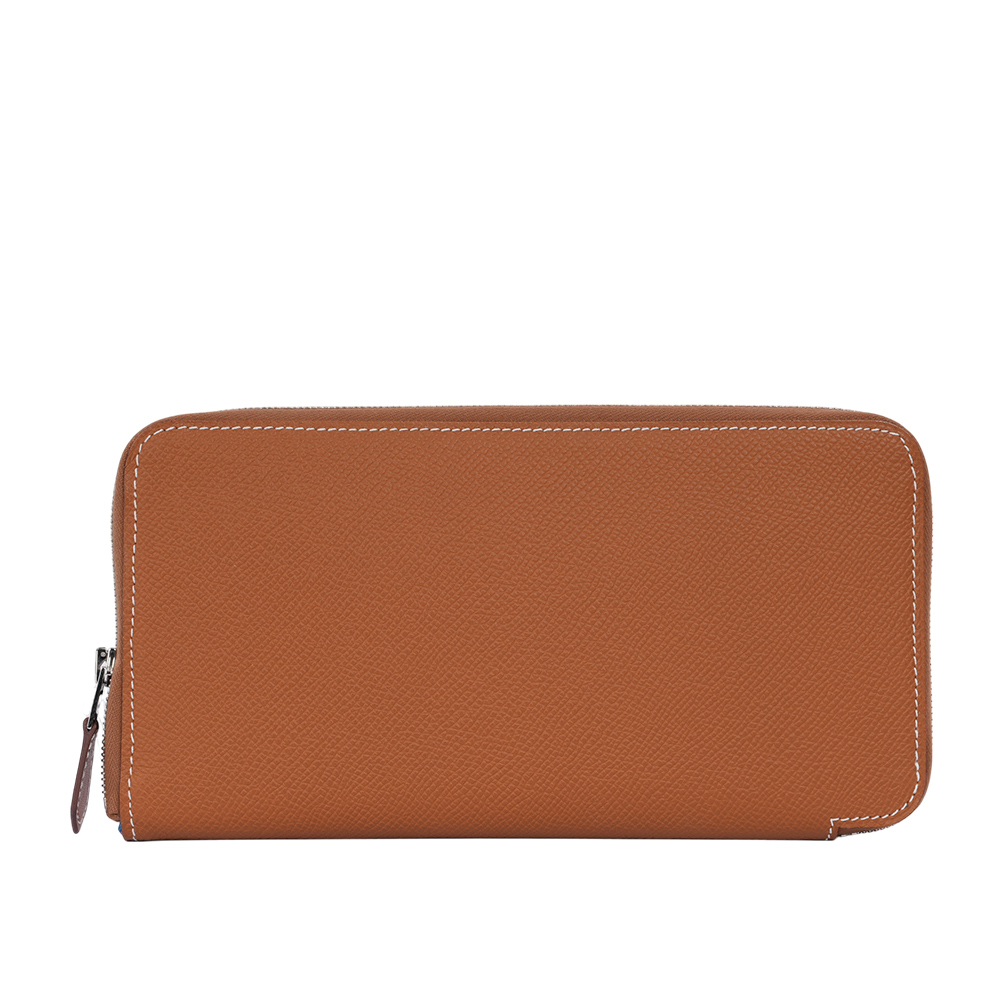 【Hermès】Epsom 皮革自由之城圖案絲巾ㄇ型長夾