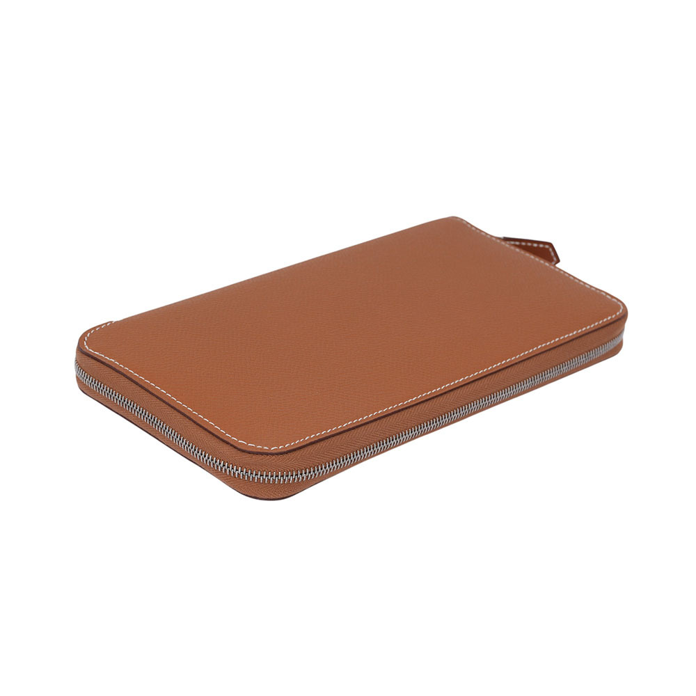 Epsom 皮革自由之城圖案絲巾ㄇ型長夾(金棕色) H084387CKAD