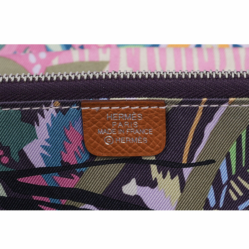 Epsom 皮革自由之城圖案絲巾ㄇ型長夾(金棕色) H084387CKAD