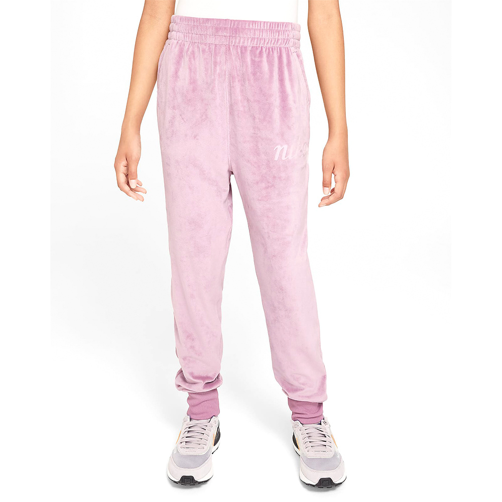 Nike Pant Cozy 大童 童裝 粉色 運動 休閒 加絨 腰部鬆緊 抽繩 長褲 FZ5589-523