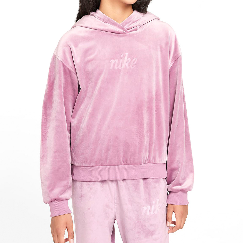 Nike Po HDY Cozy 大童 童裝 粉色 運動 休閒 帽T 加絨 上衣 長袖 FZ5588-523