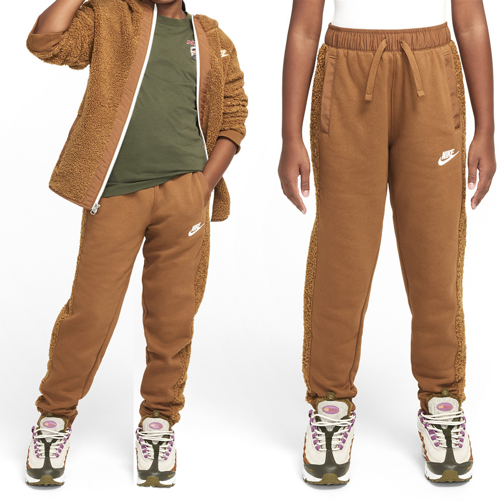 Nike Club Winterized GCEL 大童 童裝 咖啡色 運動 抽繩 口袋 長褲 HQ4884-281