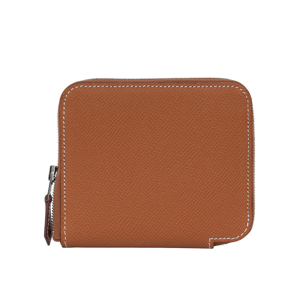 【Hermès】EPSOM皮 絲巾內裡ㄇ型拉鏈短夾