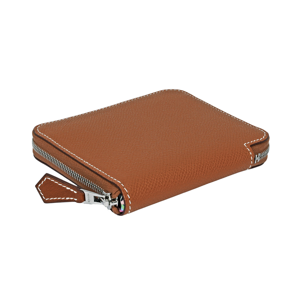 EPSOM皮 絲巾內裡ㄇ型拉鏈短夾(金棕色) H084266CKAA