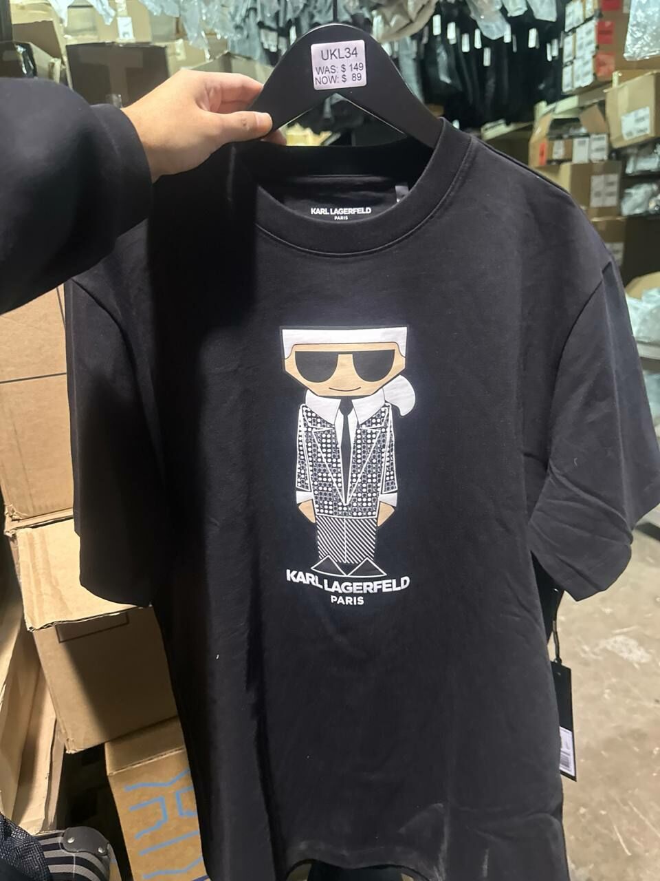 [S] KARL LAGERFELD KARL DOLL TEE,BLACK, LM4G2205-BLK [FINAL SALE] (SKL1166)