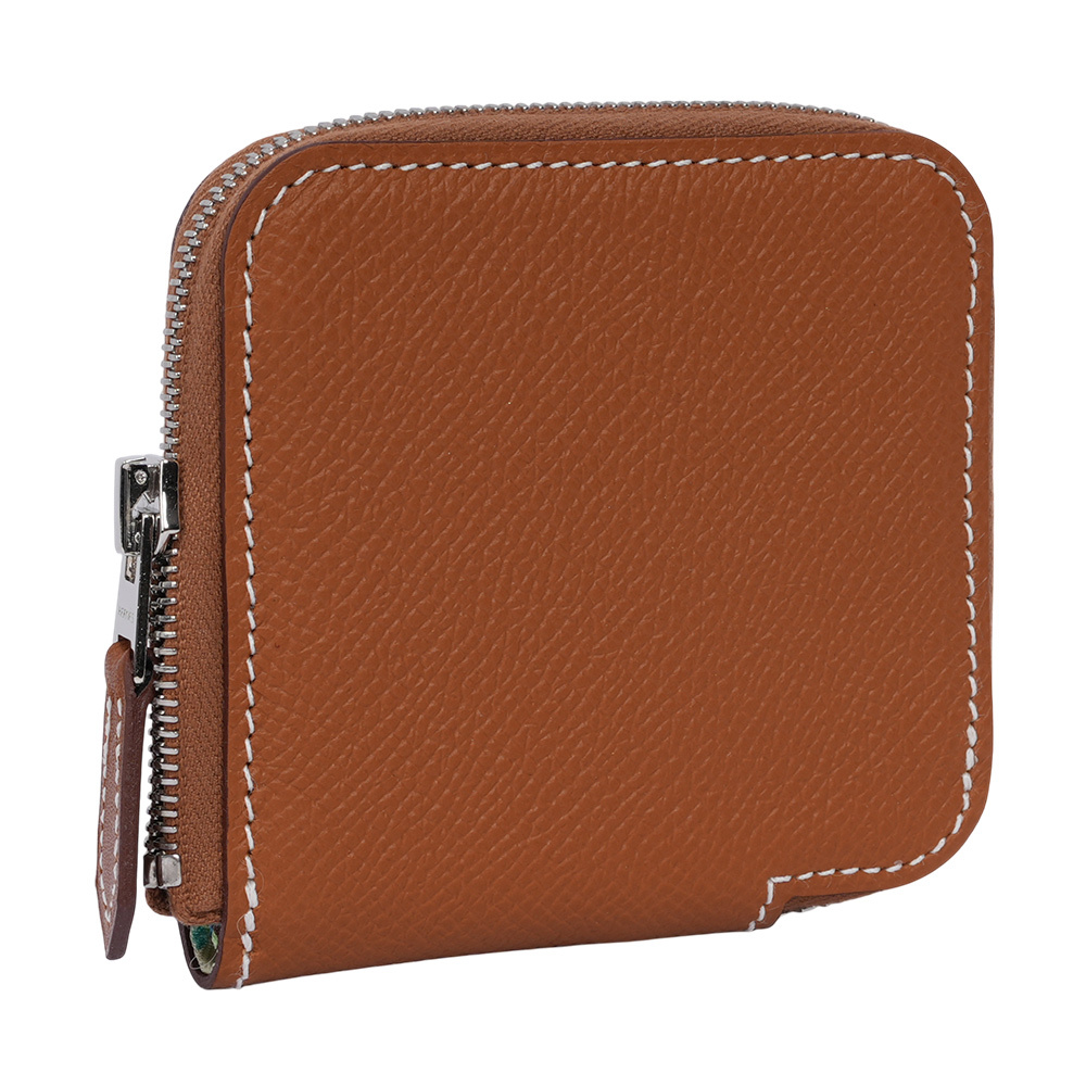 【Hermès】Silk'in Epsom皮 絲巾內裡零錢包