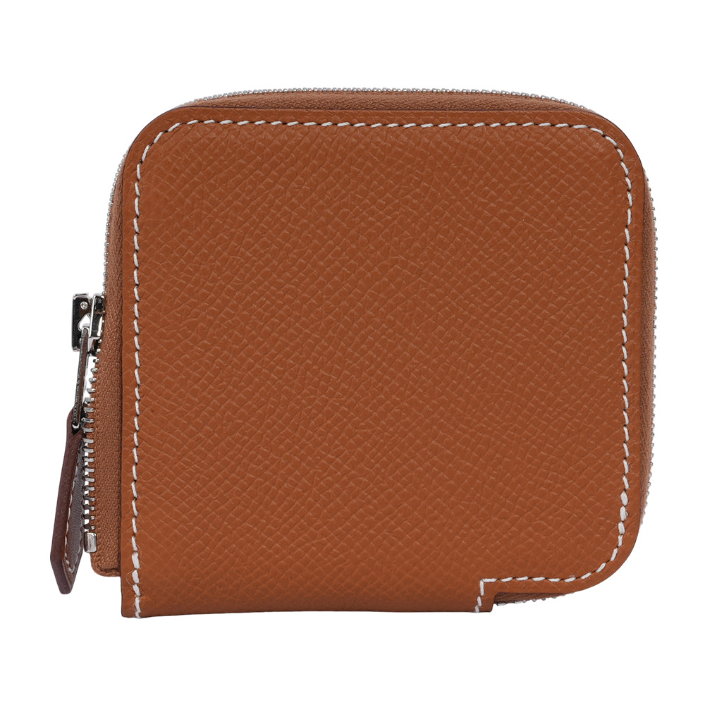 【Hermès】Silk'in Epsom皮 絲巾內裡零錢包