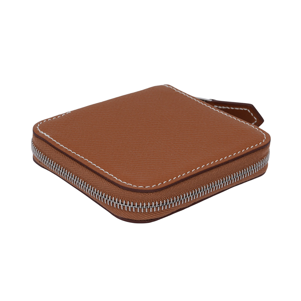 Silk'in Epsom皮 絲巾內裡零錢包(金棕色) H084237CK AE