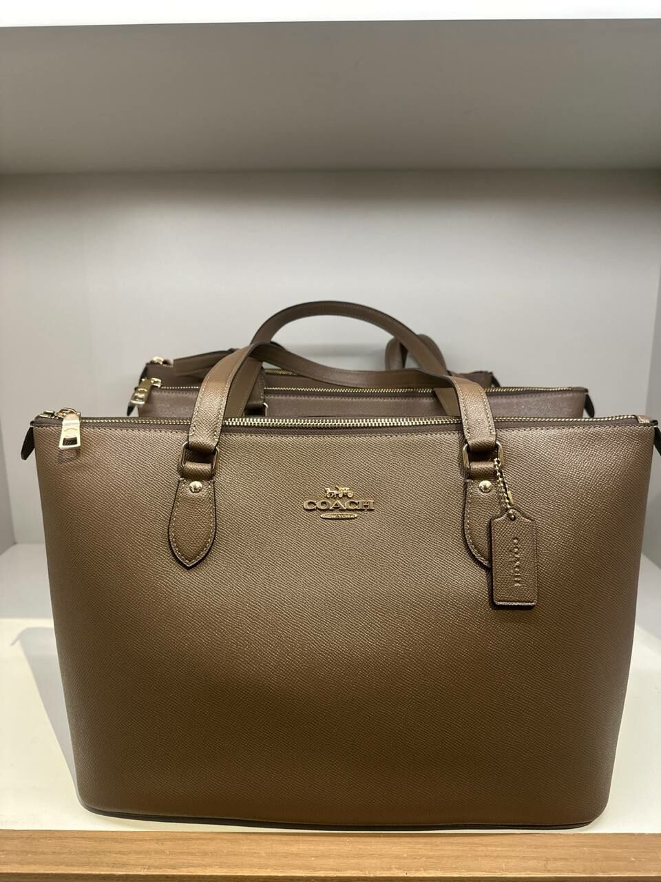 [S] COACH CV402 LTH GALLERY TOT,IM/DARK STONE, 196395421503 (SCO1048)