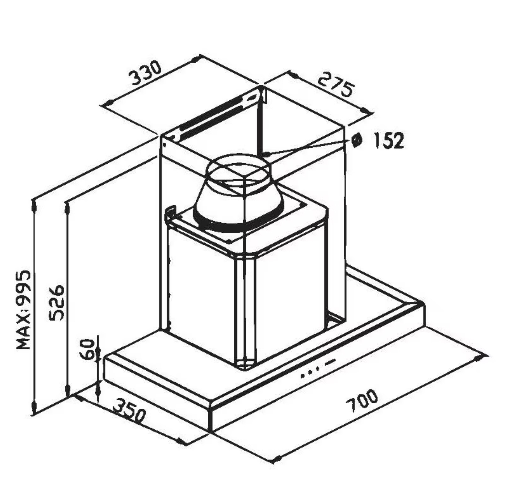 Pacific 太平洋 PR-6108-U70S 70厘米 煙囪式抽油煙機