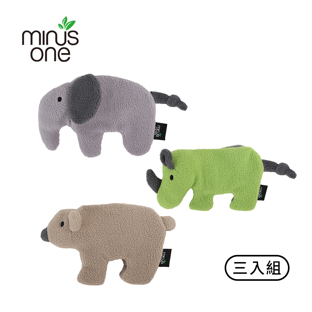 Minus One 邁樂思｜環保法絨系列 動物造型發聲響紙玩具(動物3入組)