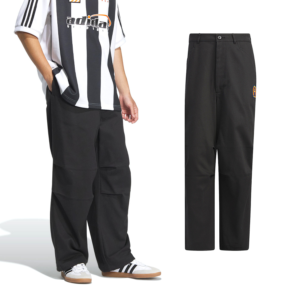 Adidas SPO Woven Pant 男款 黑色 拉鍊 運動 休閒 褲腳拉繩 口袋 三葉草 長褲 JC6847