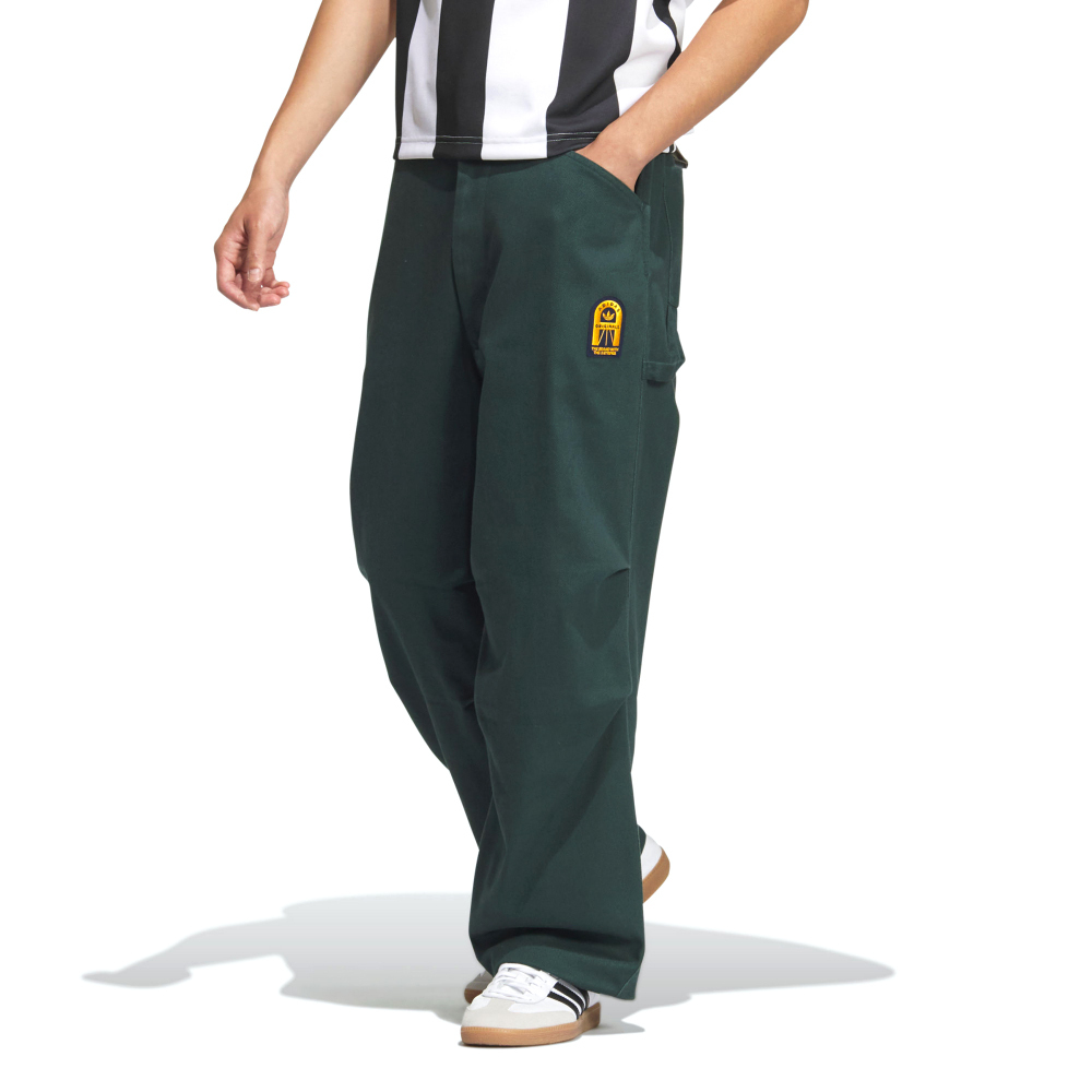 Adidas SPO Woven Pant 男款 綠色 拉鍊 運動 休閒 褲腳拉繩 口袋 三葉草 長褲 JC6848