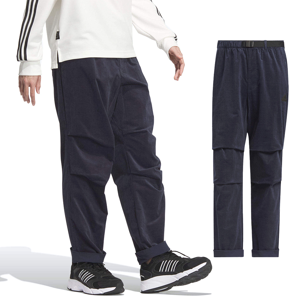 Adidas TH Textured PNT 男款 深藍色 運動 休閒 口袋 燈心絨 保暖 長褲 JI8690