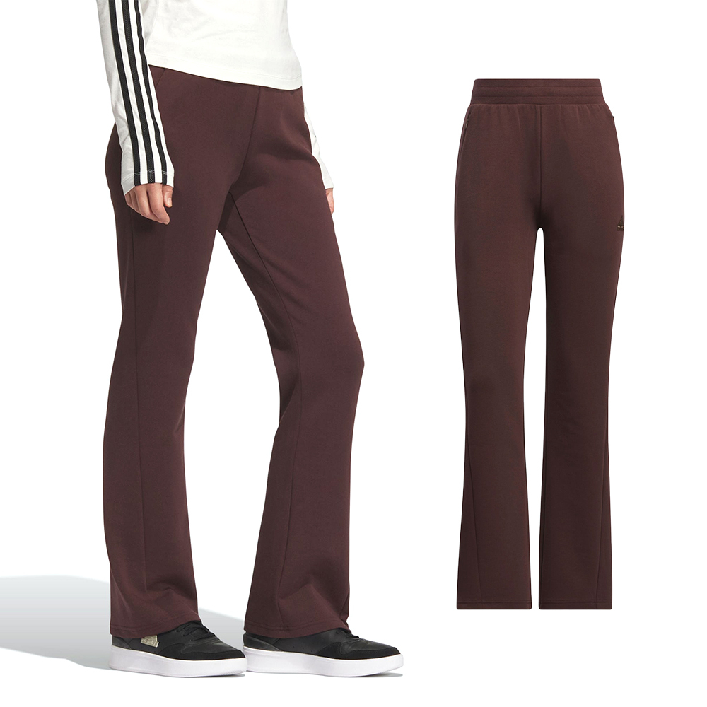 Adidas MW DK FLARE PT 女款 酒紅色 運動 休閒 修身 鬆緊腰 拉鍊 口袋 長褲 JX6841