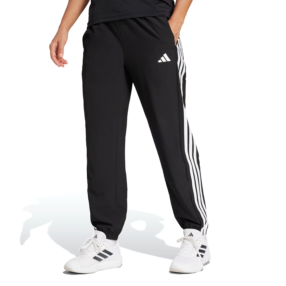 Adidas WE 3S Woven PT 女款 黑白色 運動 休閒 吸濕 排汗 腰部鬆緊 口袋 長褲 JI8313