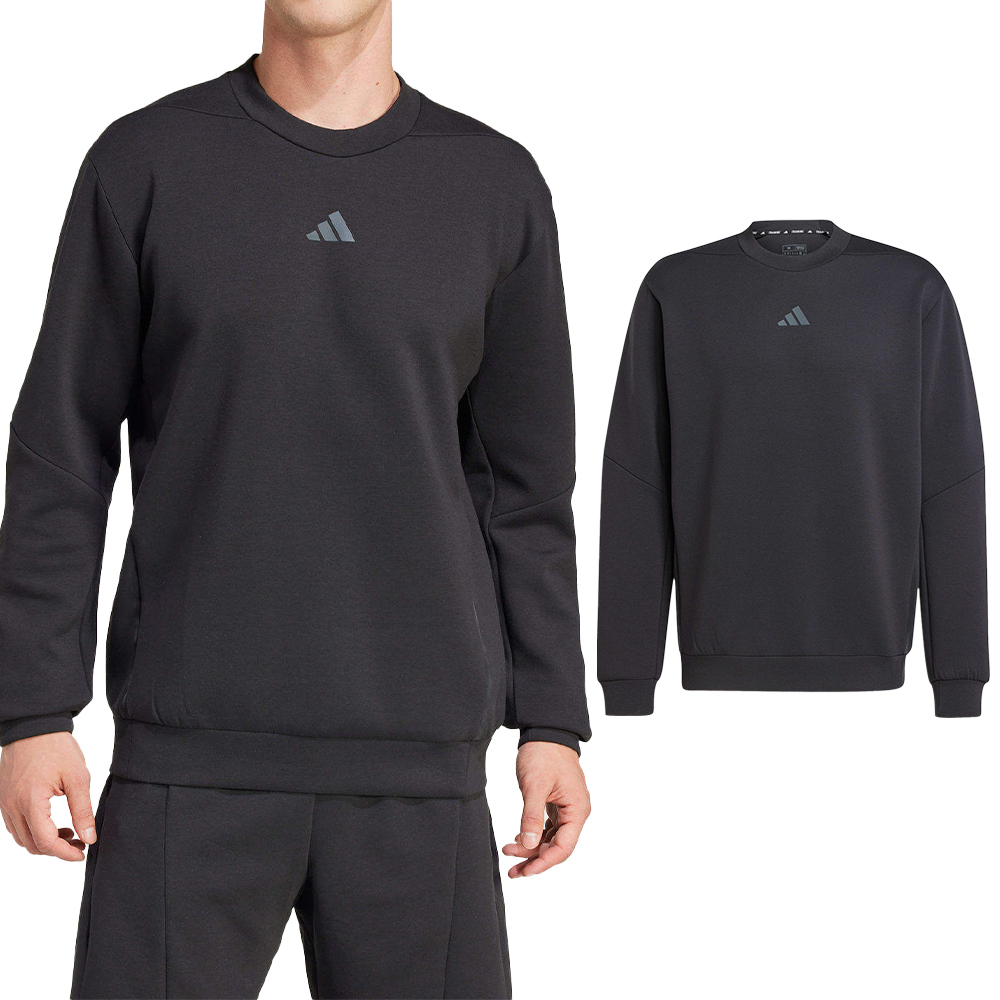 Adidas D4T Crew Sweats 男款 黑色 運動 休閒 亞規 大學T 上衣 圓領 長袖 JJ4642