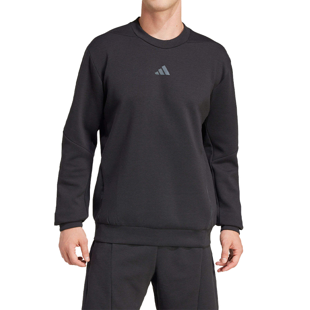 Adidas D4T Crew Sweats 男款 黑色 運動 休閒 亞規 大學T 上衣 圓領 長袖 JJ4642