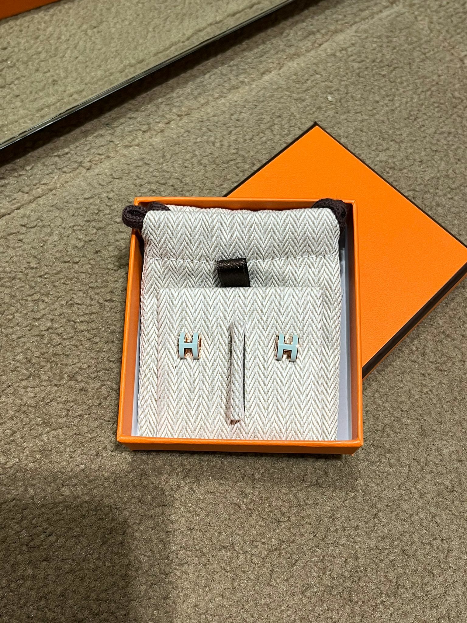 Mini pop H earrings C3 vert peppermint CD