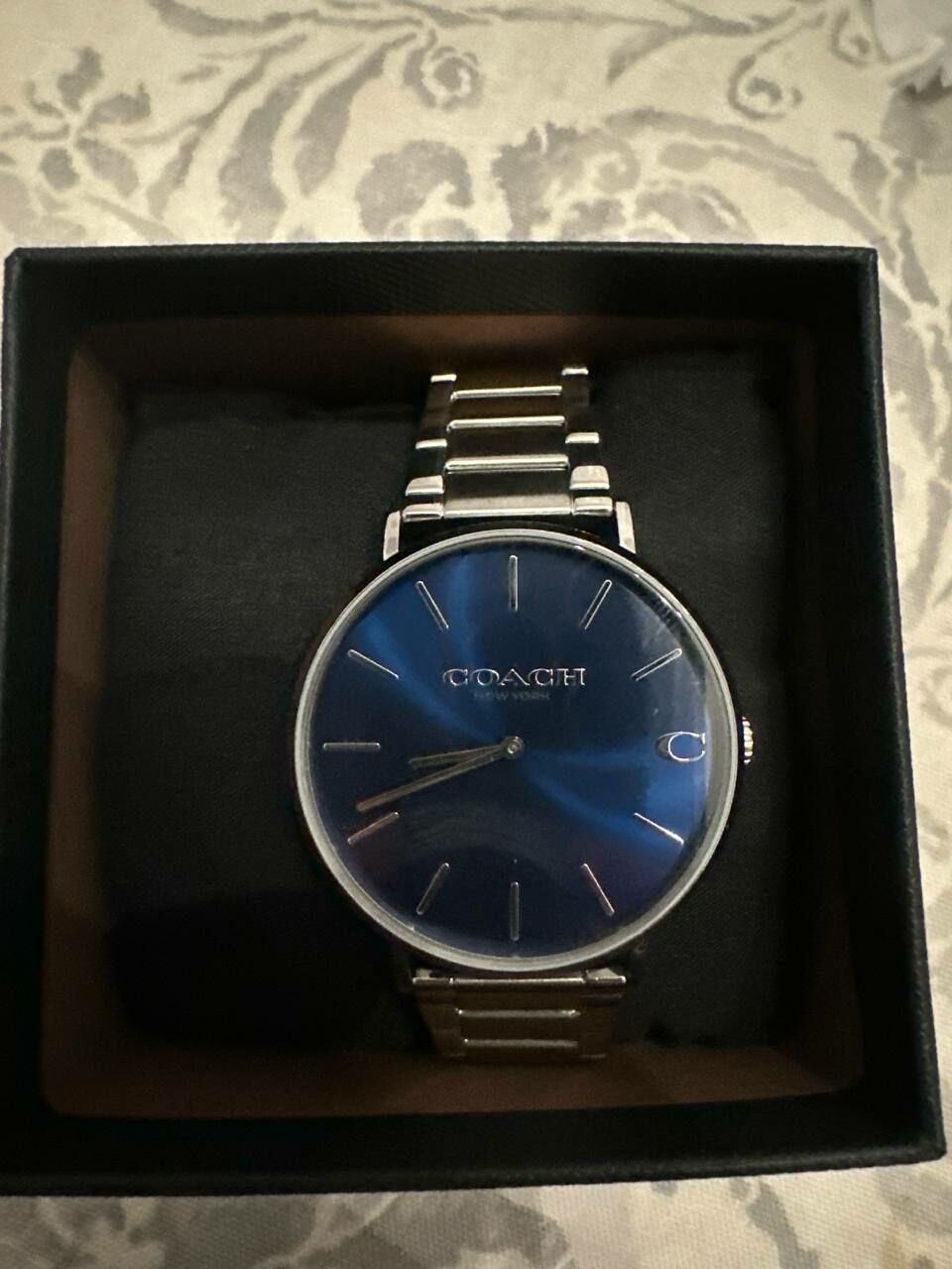 [S] LUXURY WATCH COACH 14602429 CHARLES STAINLESS STEEL QUARTZ MENS WATCH,BLUE, 885997331166 (SZZ537)