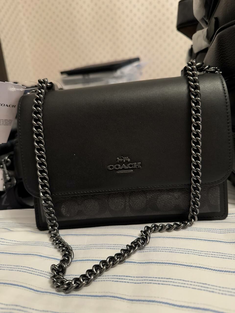 [S] COACH CV978 KLARE CROSSBODY BAG IN SIGNATURE CANVAS,QB/CHARCOAL/BLACK, 196395538393, FINAL SALES (SCO1050)