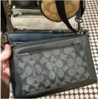 [S] COACH C5598 HOLDEN CROSSBODY SIGNATURE,QB/CHARCOAL/BLACK MULTI, 195031287596, FINAL SALES (SCO1054)