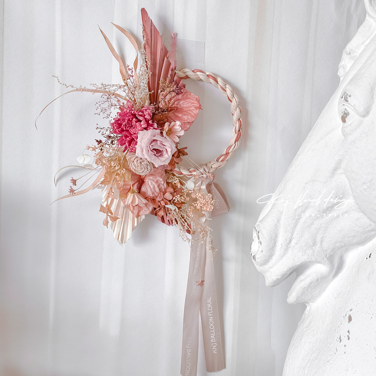 新春花禮・注連繩永生花掛飾