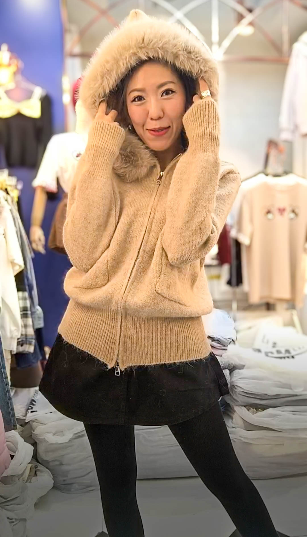 PM_K3518  ▶️(毛毛可拆)帽子毛毛外套 👉B:124cm L:59cm👈