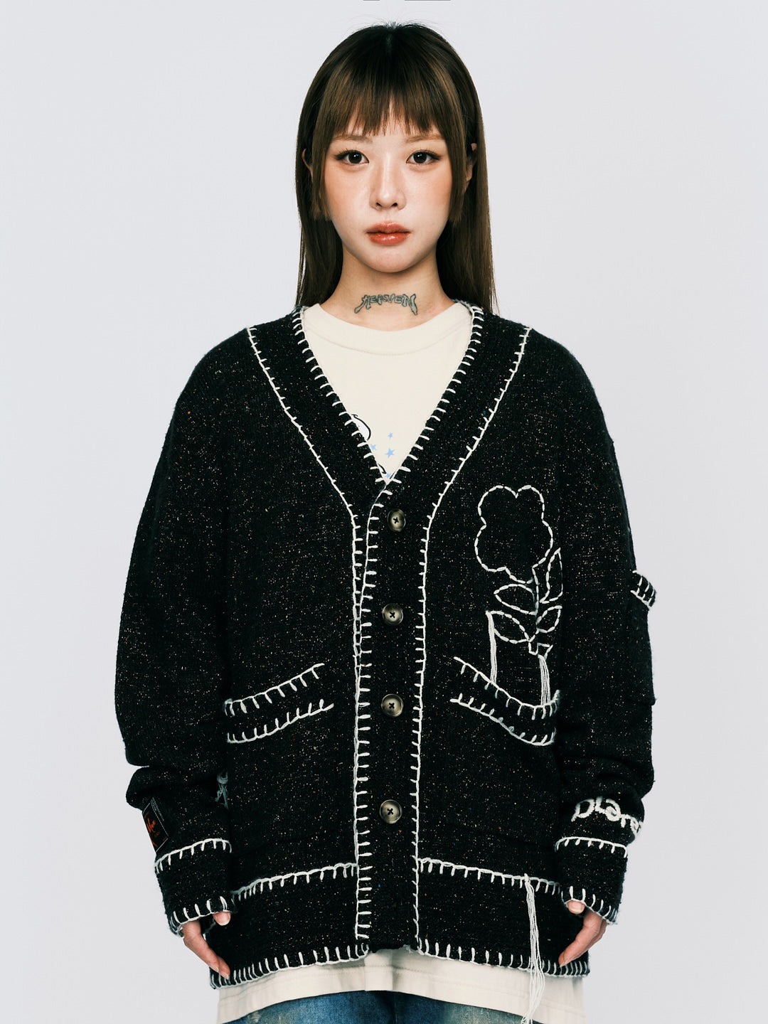 PLATEAU STUDIO / PLATEAU x SYU.Man floral cardigan - Black