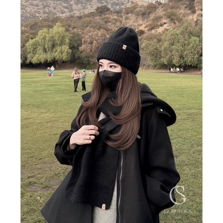 G9547 現貨「GORGEOUS'皮革小標暖糯毛帽」