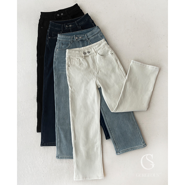 F48 現貨「牛奶絨保暖直筒褲」