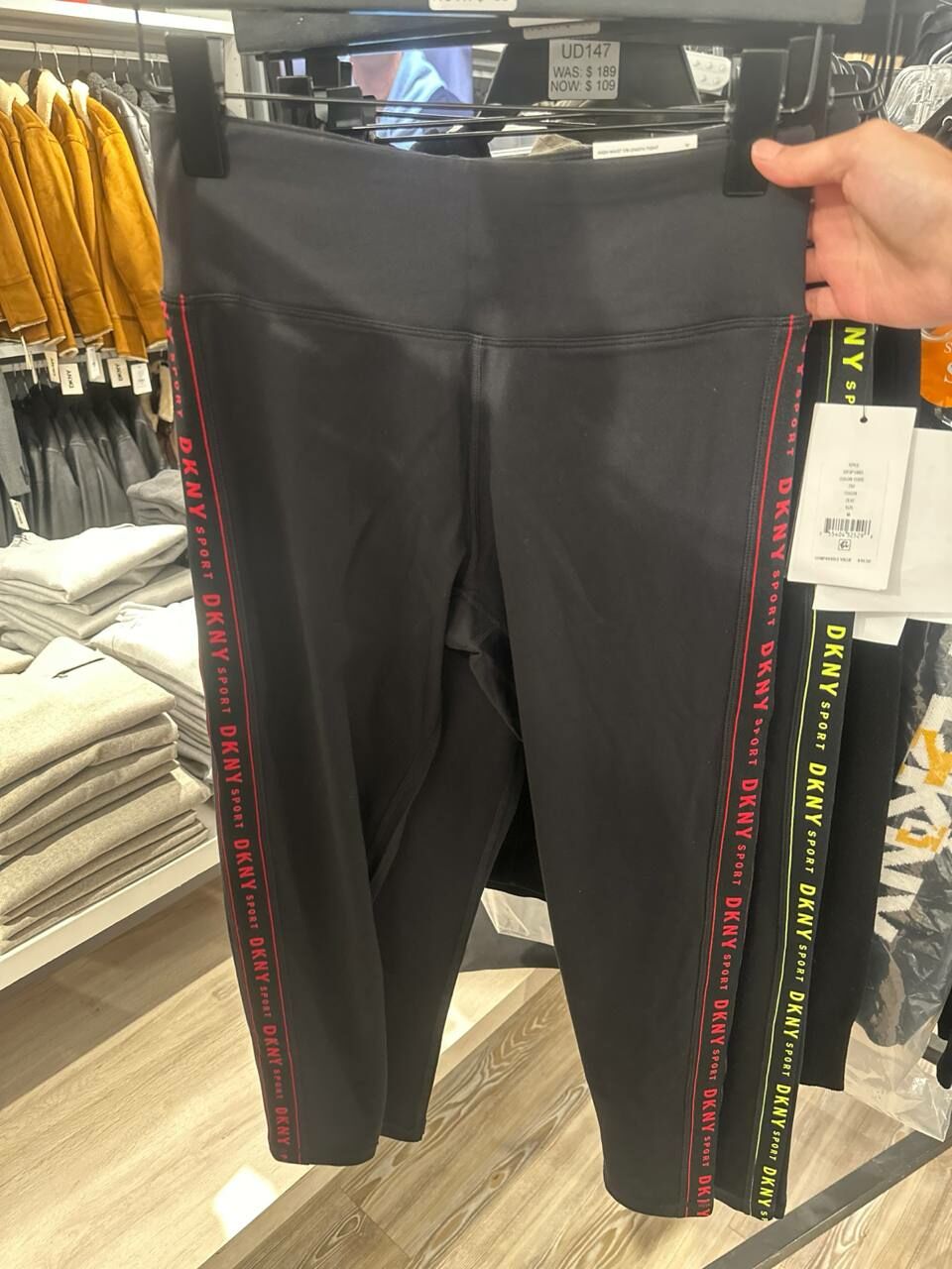 [S] DKNY BALANCE COMPRESSION HIGH WAIST LEGGINGS,RED LIGHT, DP3P1883-IRT (SD1169)
