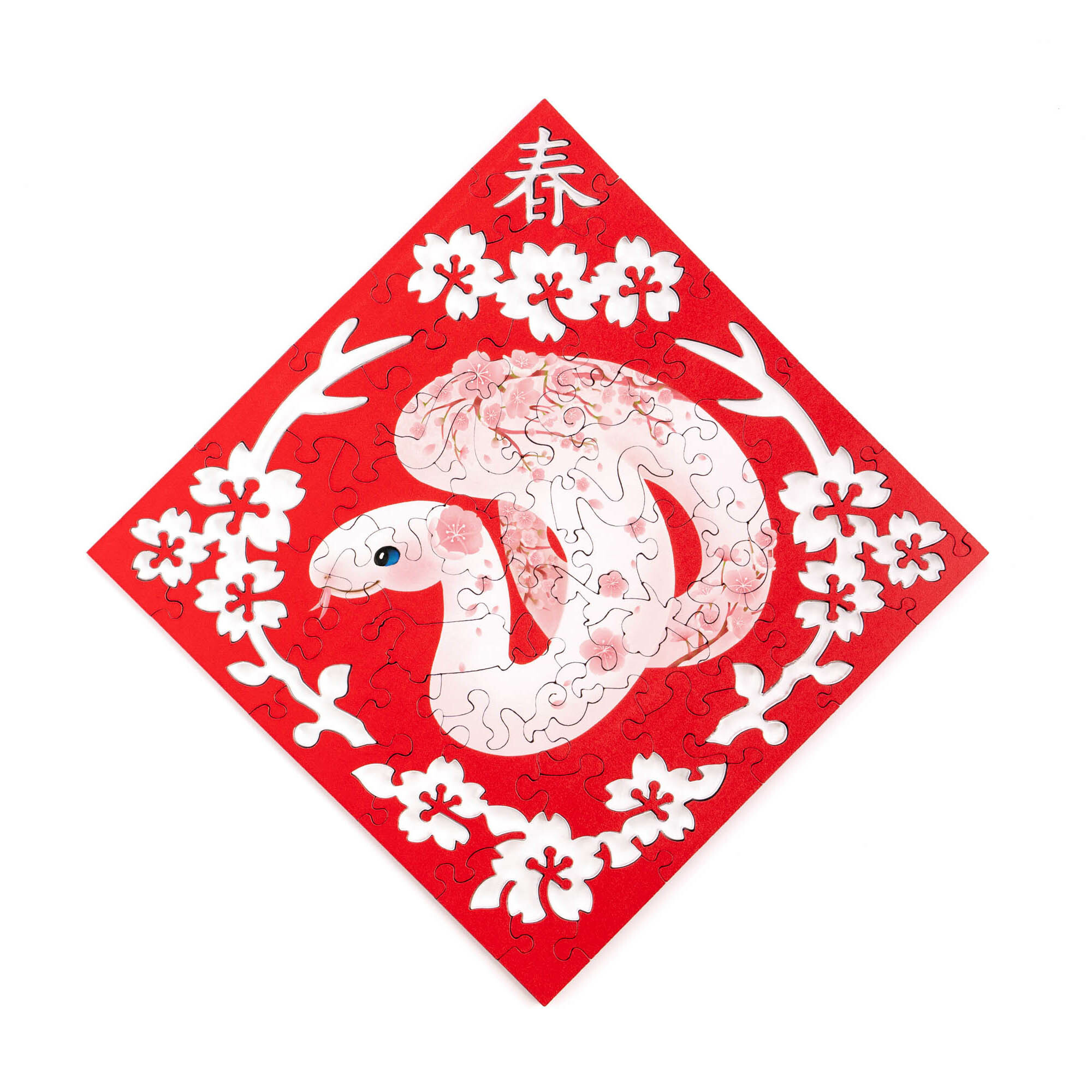 雕花春聯-白蛇 Paper Cutting Spring Couplets-White Snake