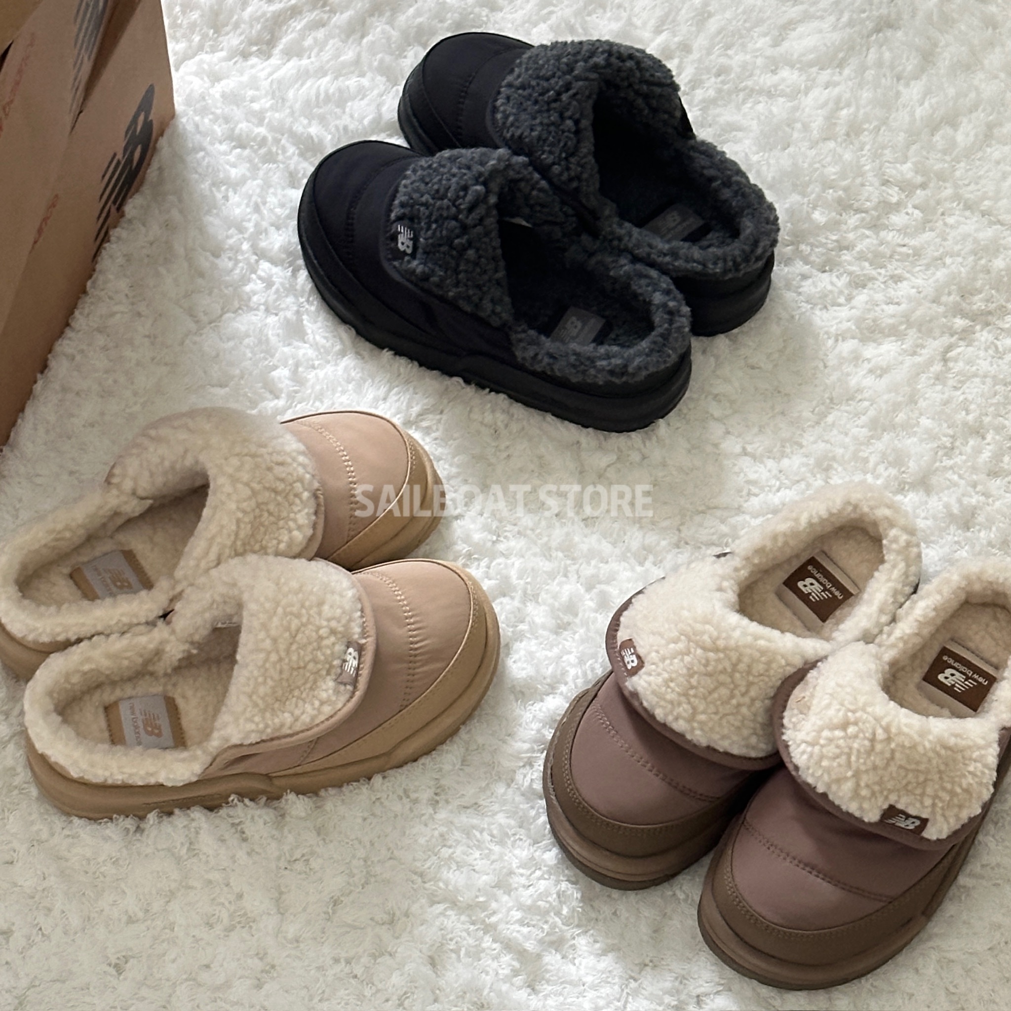 #部分現貨 2024 NEW BALANCE 麂皮 絨毛 雪地拖