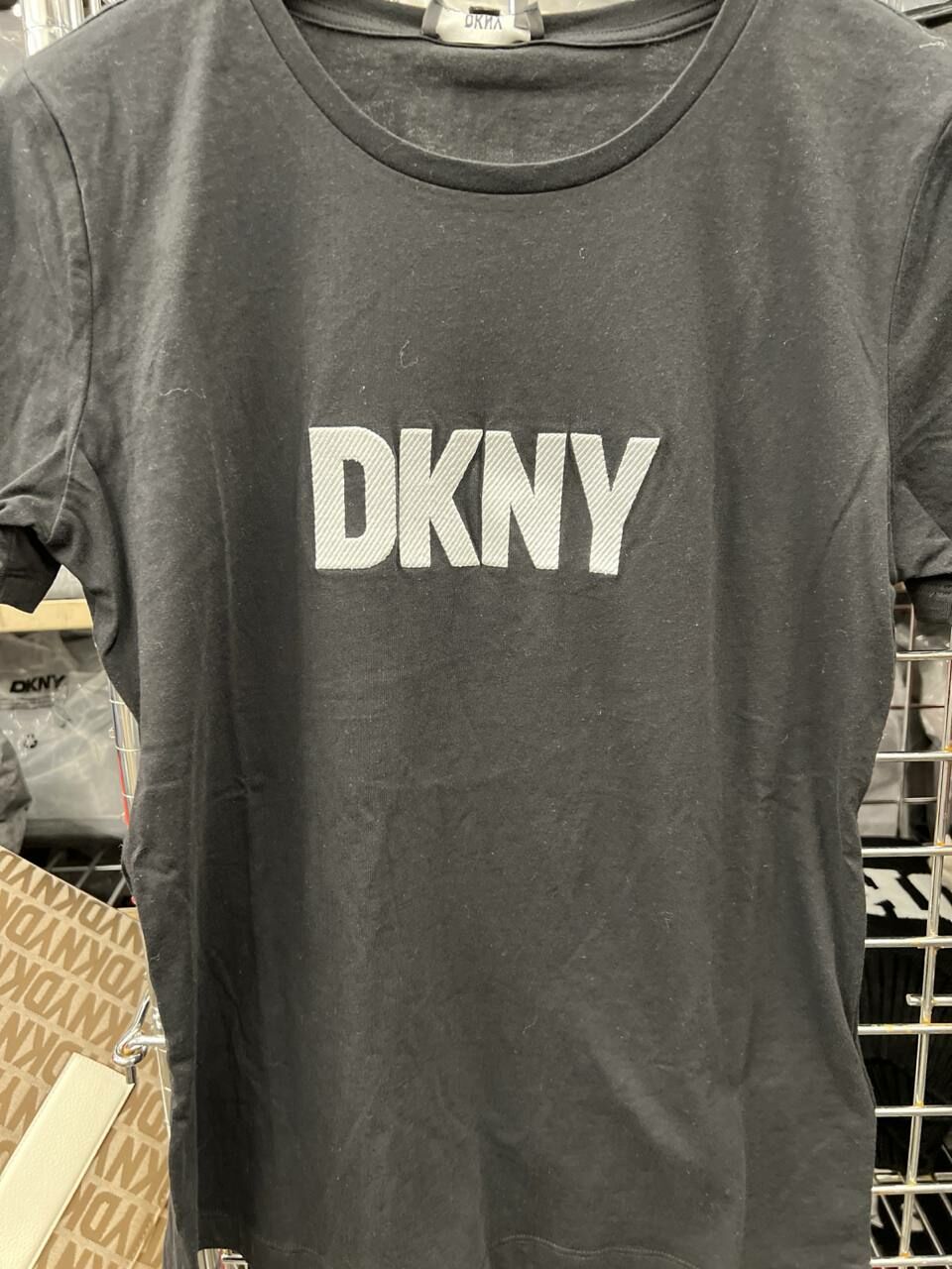 [S] DKNY FOUNDATION LOGO TEE,BLACK/WHITE, W3276CNA-BLW (SD1172)