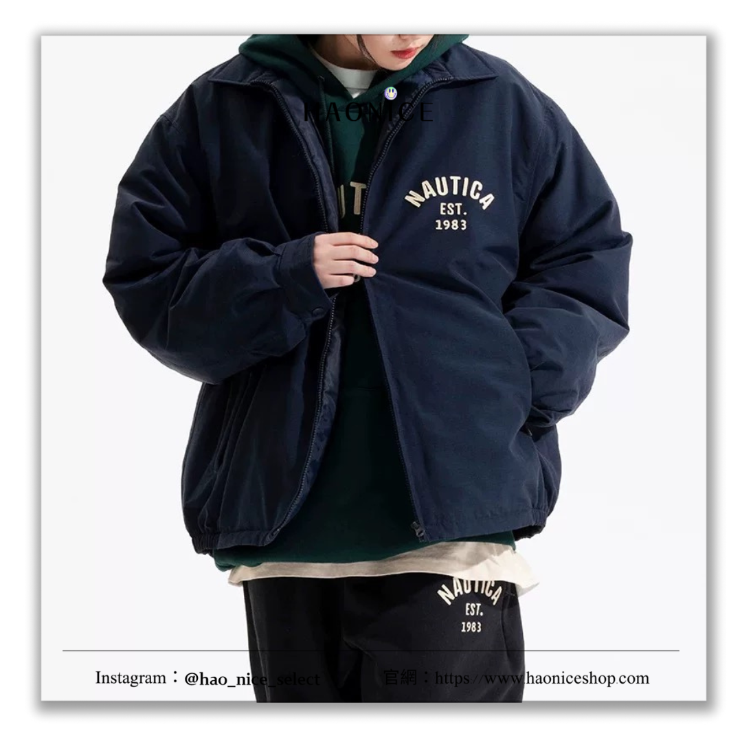 【HAO NICE 】日本潮流NAUTICA 長谷川 RECYCLED NYLON FULL ZIP BLOUSON 素色尼龍材質長袖 夾克外套