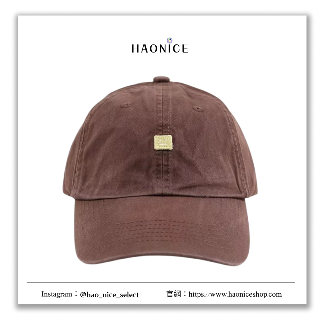 【HAO NICE 】瑞典🇸🇪潮流Acne Studios Face方塊表情笑臉 棒球帽  兩色鴨舌帽 時尚百搭 穿搭必備款