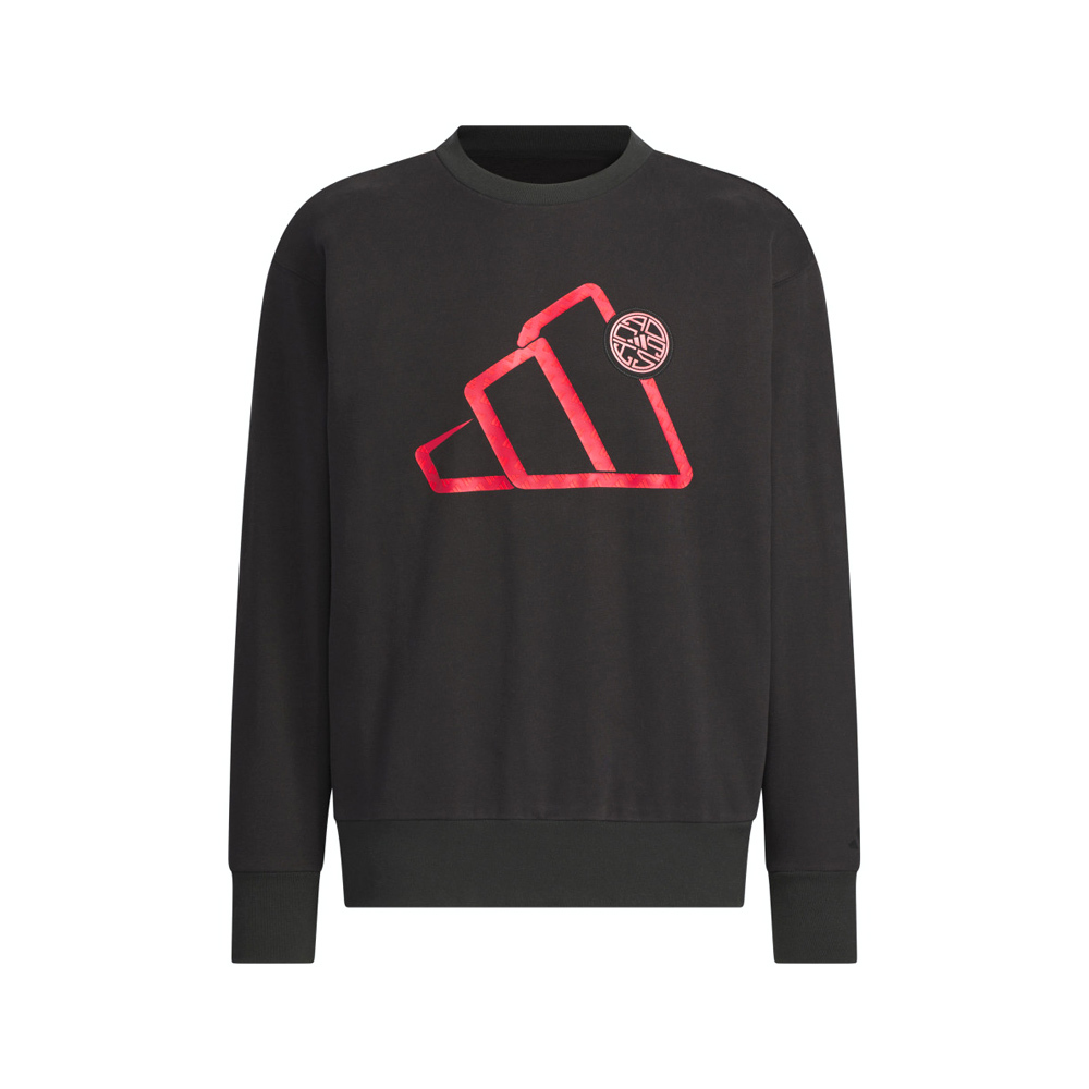 Adidas CM DK Crew 男款 黑色 運動 休閒 新年 上衣 圓領 亞規 寬鬆 長袖 JM1002