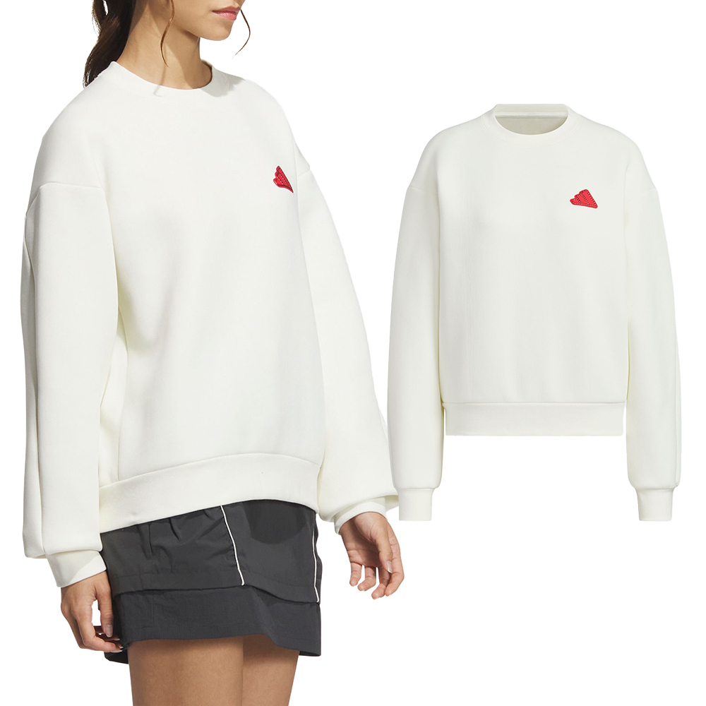 Adidas CW Crew 女款 紅色 運動 休閒 圓領 上衣 CNY 新年 亞規 寬鬆 長袖 JZ1641